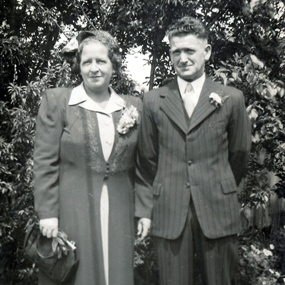 Black & white photo of Doreen & William May