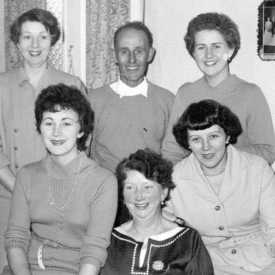 Portrait of Fred & Alice Lima, and daughters Nancy, Shirley, Valerie & Margaret